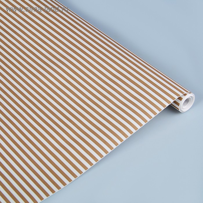 Бумага упаковочная крафт «Полоски коричневые» 0,5 х 10 м, 70 г/м² /м2 - Фото 1