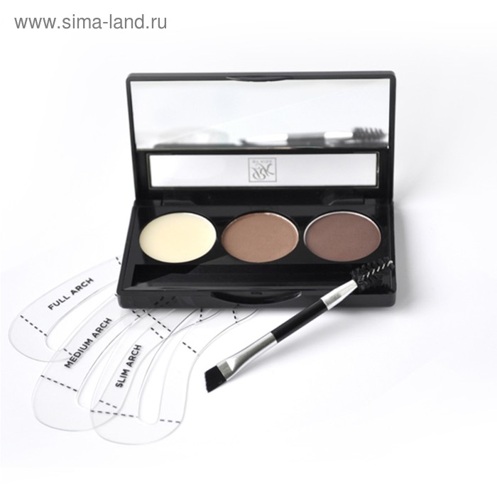 Набор для моделирования бровей Kiss Go Brow Dark Brown - Фото 1