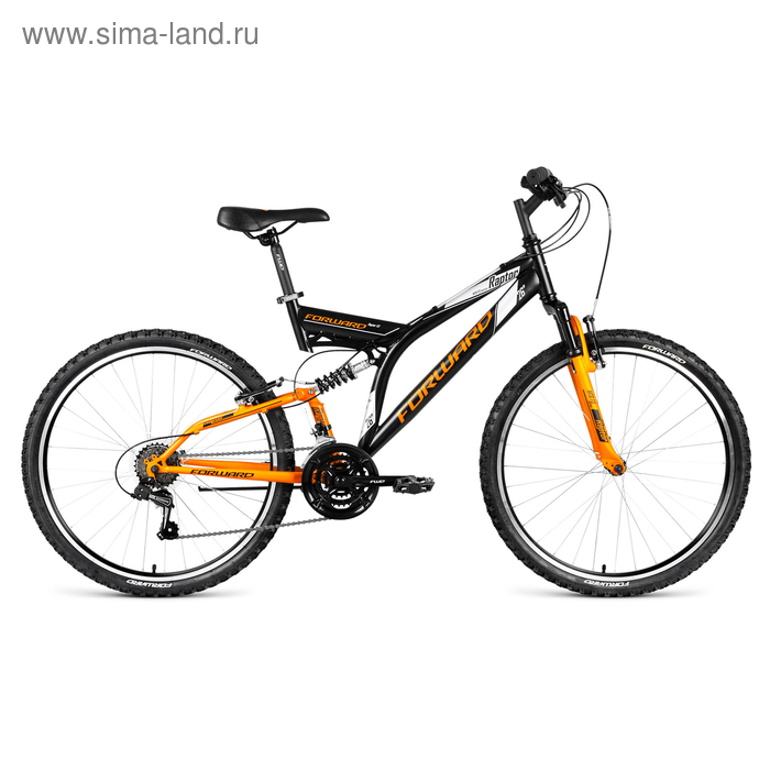 Велосипед 26" Forward Raptor 1.0, 2018, цвет чёрный/жёлтый матовый, размер 16''