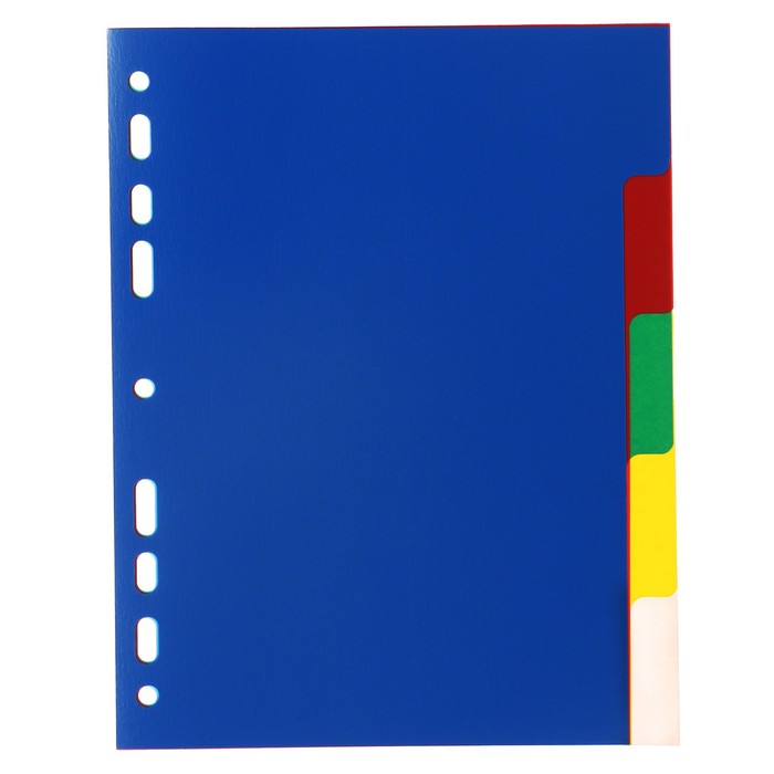 Набор разделителей листов А5 Office-2000, 5 листов без индексации, цветные, пластик 120 мкм - Фото 1