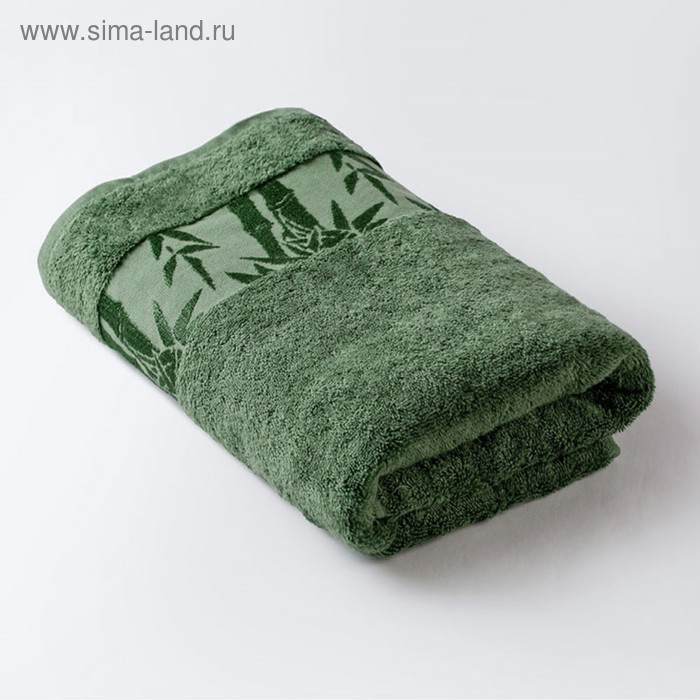 Полотенце «Бамбук», размер 50х90 см, цвет зелёный - Фото 1