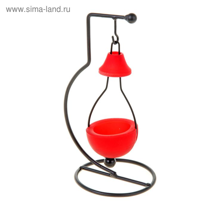 П0одсвечник металл 1 свеча "Фонарик" 14 х 15 х 25 см, бордовый - Фото 1