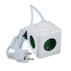 Разветвитель PowerCube кабель 1,5м + две USB розетки, зеленый - Фото 1