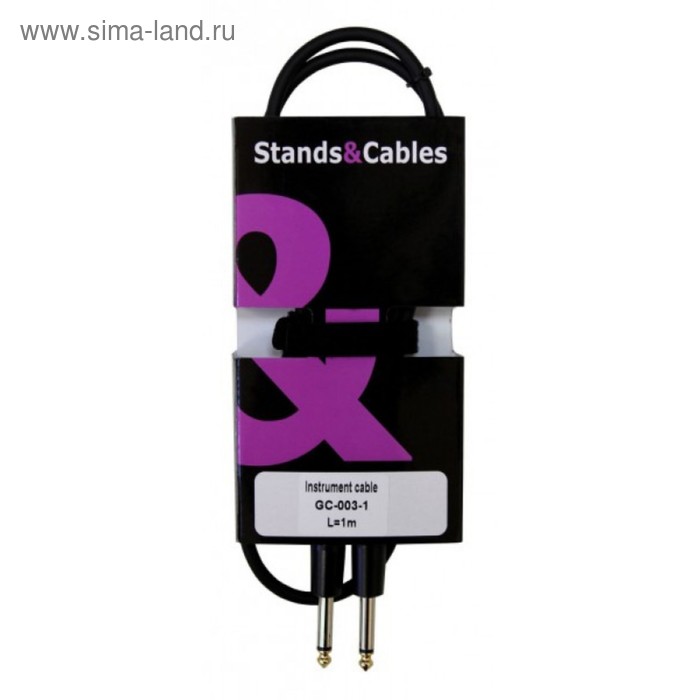 Кабель STANDS & CABLES GC-003-1 - распаянный инструментальный Jack-Jack,1 м. - Фото 1