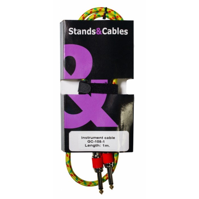 Кабель STANDS & CABLES GC-108-1 Инструментальный  1 м. Разъемы: Jack 6,3мм.