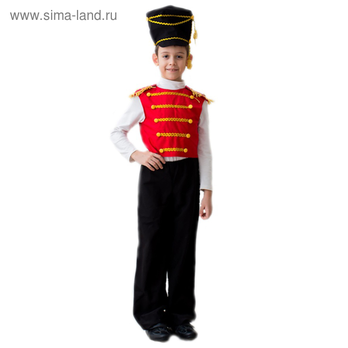 Карнавальный костюм "Гусар", картуз, безрукавка, брюки, люкс  3-5 лет рост 104-116 - Фото 1