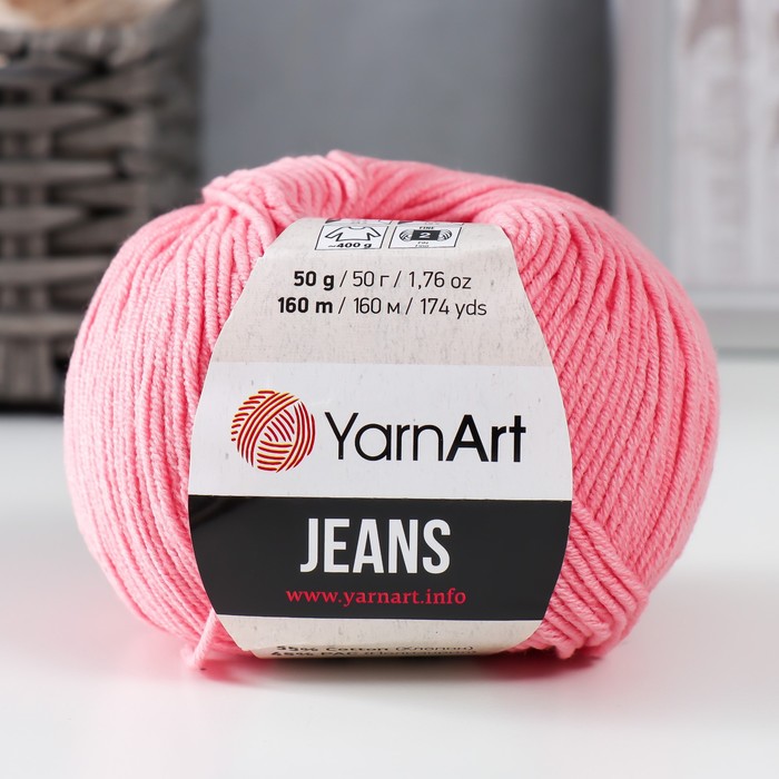 Пряжа "Jeans" 55% хлопок, 45% акрил 160м/50гр (78 розовый) - Фото 1