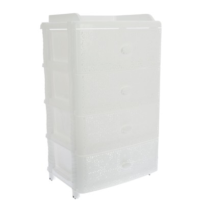 Комод широкий «Лаура», 4-х секционный, белый