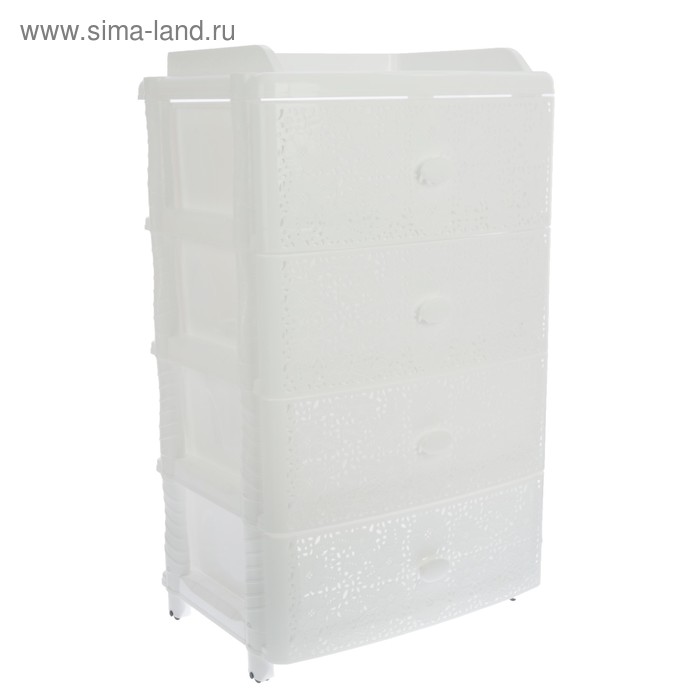 Комод широкий «Лаура», 4-х секционный, белый - Фото 1