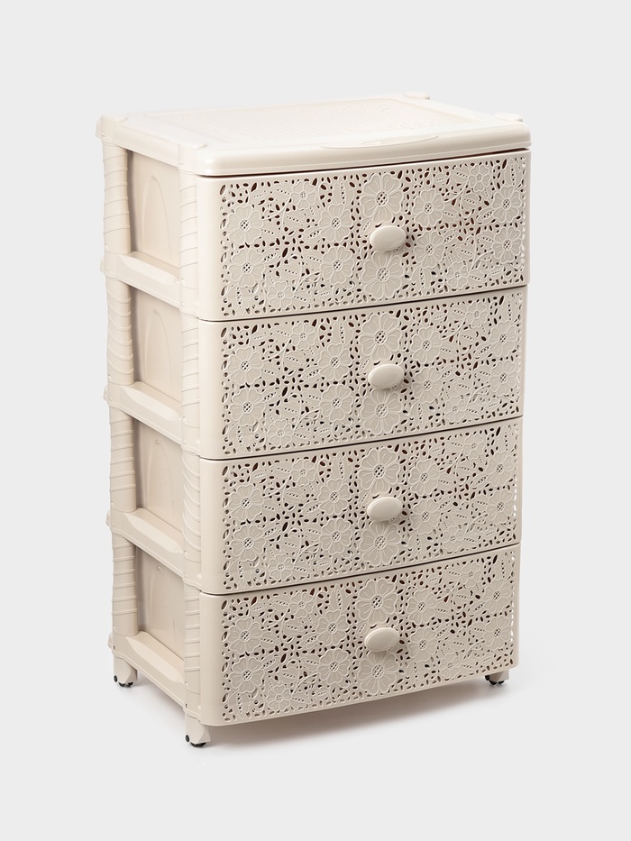 Комод широкий «Лаура», 4-х секционный, цвет слоновая кость - Фото 1