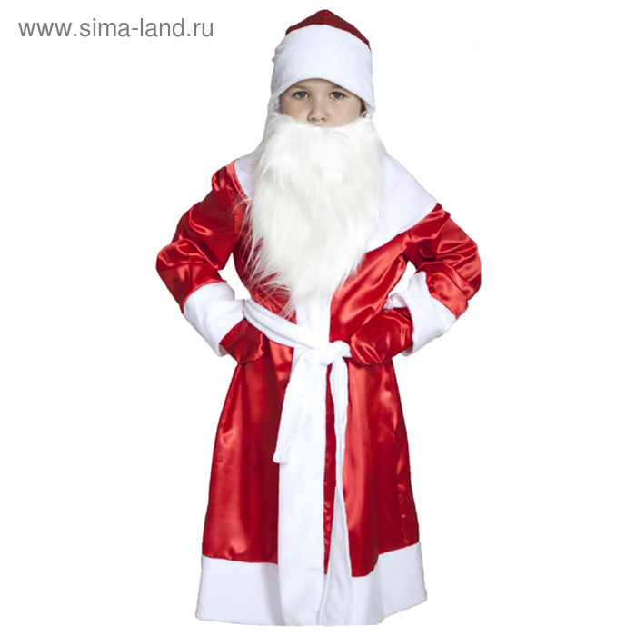 Карнавальный костюм "Дед Мороз", детский, атлас, рост 140-152 см - Фото 1