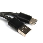 Сетевое зарядное устройство Jet.A, USB, 3 А, Type-C, 1 м, в текстильной оплетке, чёрное - Фото 3