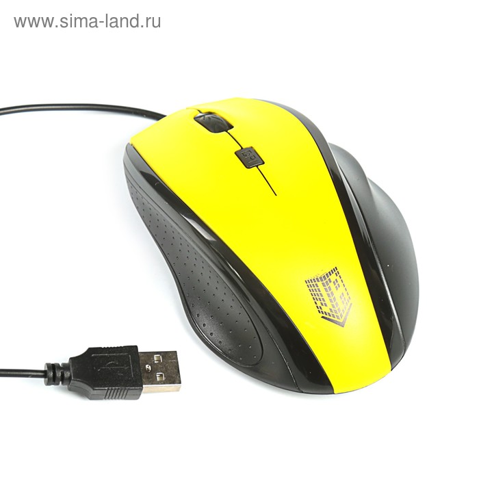 Мышь Jet.A OM-U59 Comfort, проводная, оптическая, 3 кнопки, 1600 dpi, USB, жёлтая - Фото 1