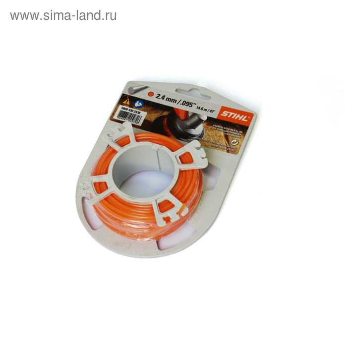 Струна Stihl 0000 930 2338, круглого сечения, оранжевый, 2.4 мм х 14.6 м - Фото 1