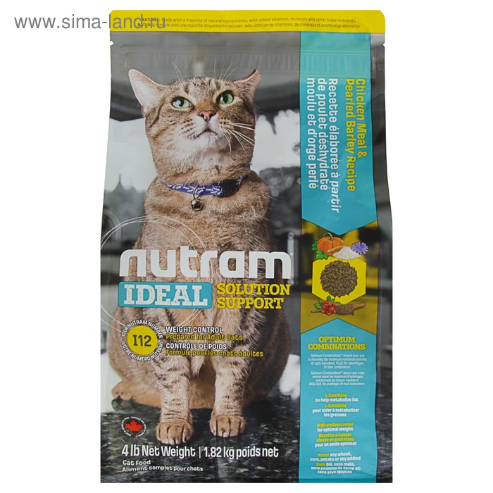 Сухой корм Nutram I12 weight control cat для кошек, контроль веса, курица, 1.8 кг - Фото 1