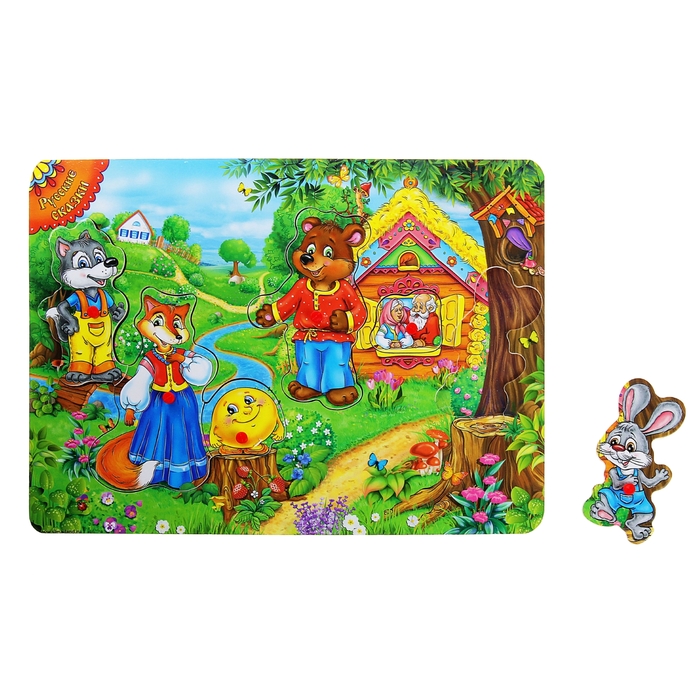 Рамка - вкладыш "Колобок" со сказкой, 6 элементов - Фото 1