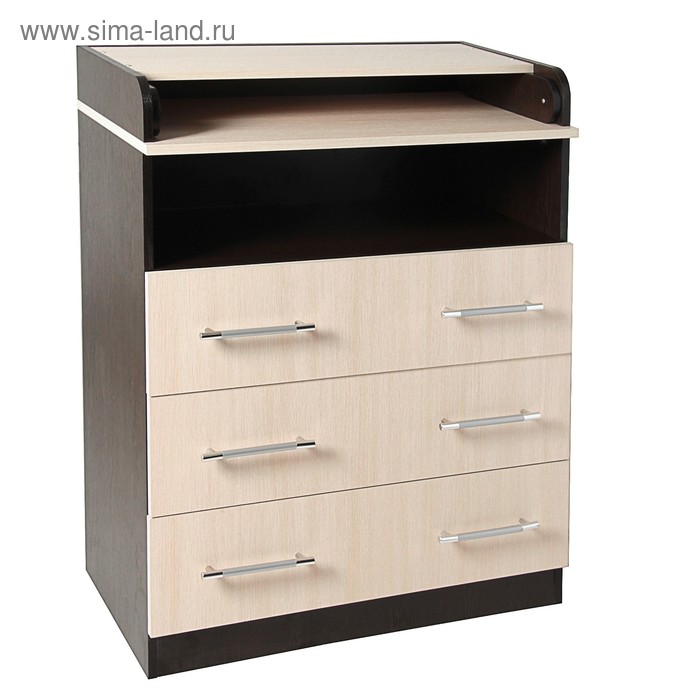 Комод пеленальный «Клик Мебель. Гермес», 3 ящика, 1000×800×440(730) мм, цвет венге/дуб молочный - Фото 1