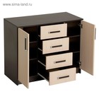 Комод напольный для спальни «Аура», 4 ящика, 2 дверцы, 820×1000×440 мм, цвет венге/дуб молочный - Фото 3