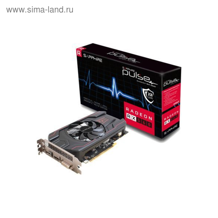 Видеокарта Sapphire AMD Radeon RX 560 PULSE OC (UEFI) (11267-22-20G) 2G,1216/6000,Ret - Фото 1