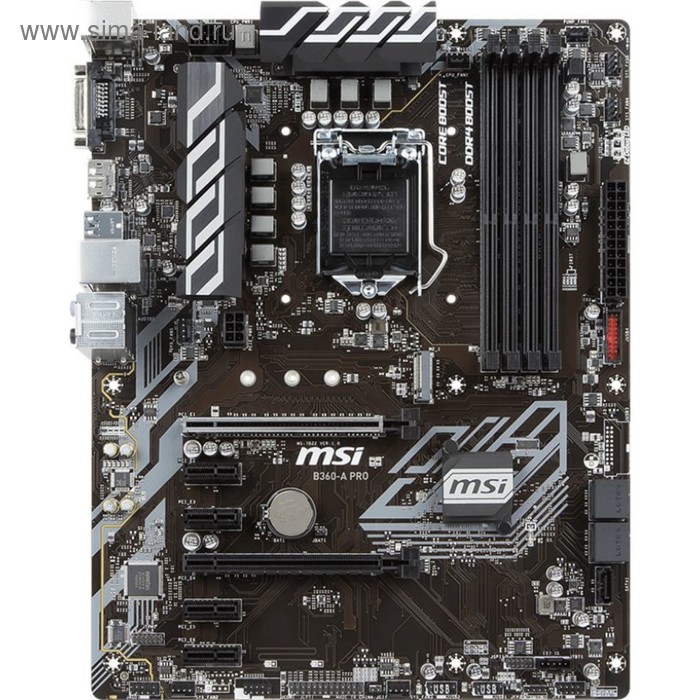 Материнская плата MSI B360-A PRO, Soc-1151v2, Intel B360, 4xDDR4, ATX, Ret - Фото 1