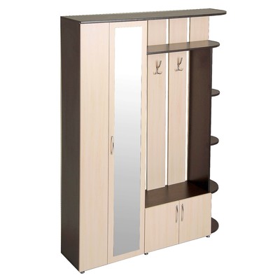 Прихожая «Ксения - 1», левая, 2150×1500×385 мм, цвет венге/дуб молочный