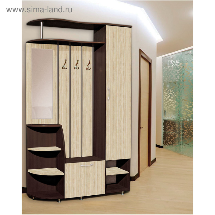 Прихожая «Ксения - 2», правая, 2050×1200×350 мм, цвет венге/дуб молочный - Фото 1