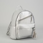 Рюкзак молодёжный, отдел на молнии, 5 наружных карманов, цвет серебристый - Фото 1