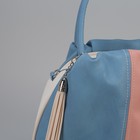 Сумка женская, отдел на молнии, наружный карман, длинный ремень, цвет белый/розовый/голубой - Фото 4