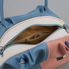 Сумка женская, отдел на молнии, наружный карман, длинный ремень, цвет белый/розовый/голубой - Фото 5