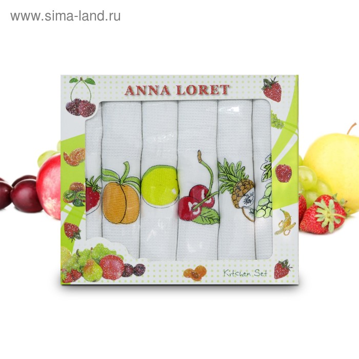 Набор полотенец Anna Loret, размер 40 × 60 см - 6 шт - Фото 1