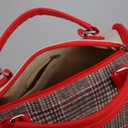 Сумка женская "Клетка", отдел на молнии, 4 наружных кармана, длинный ремень, цвет красный - Фото 5