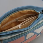 Сумка женская, отдел с перегородками, 3 наружных кармана, длинный ремень, цвет белый/розовый/голубой - Фото 5