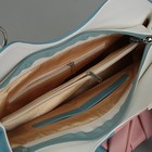 Сумка женская, отдел с перегородкой на молнии, наружный карман, длинный ремень, цвет розовый/голубой - Фото 5