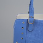 Сумка женская, 2 отдела на молнии, наружный карман, цвет белый/синий - Фото 4