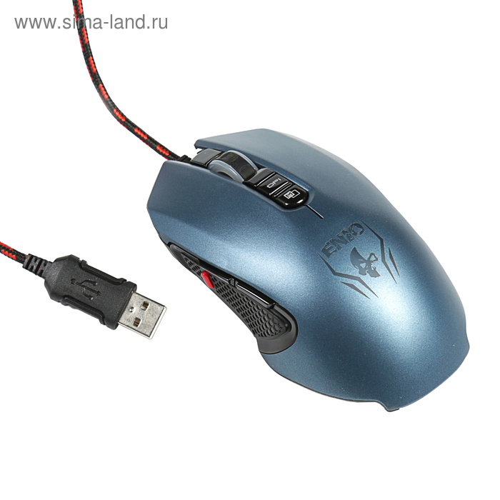 Мышь Jet.A JA-GH23 Enio, игровая, проводная, 8 кнопок, 3000 dpi, USB, чёрно-синяя - Фото 1