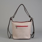 Сумка-рюкзак женская "Клетка", 2 отдела на молнии, 4 наружных кармана, цвет красный - Фото 3