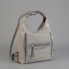Сумка-рюкзак женская "Цветы", отдел на молнии, 4 наружных кармана, цвет серый - Фото 5