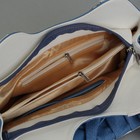 Сумка женская, отдел с перегородкой на молнии, наружный карман, длинный ремень, цвет белый/синий - Фото 5