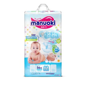 Подгузники Manuoki Ultrathin M (6-11 кг), 56 шт 3631488