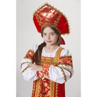 Русский народный костюм "Любавушка", платье-сарафан, кокошник, р-р 34, рост 140 см, цвет красный - Фото 4