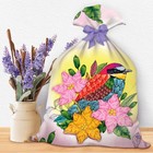 Вышивки лентами на мешочке "Птица", 35 х 25 см - Фото 1