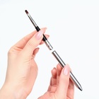 Кисть для макияжа, компактная, 17.5 см, чёрная, серебристая - Фото 9