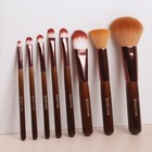 Набор кистей для макияжа «Полоски», 8 предметов, чехол на молнии, цвет коричневый - фото 43343492