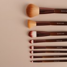 Набор кистей для макияжа «Полоски», 8 предметов, чехол на молнии, цвет коричневый - фото 43343493