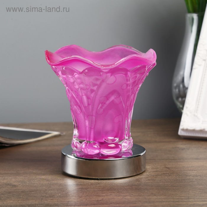 Аромасветильник стекло диммер "Розовый зефир", 35W 220В МИКС 11,5х10,8х10,8 см - Фото 1