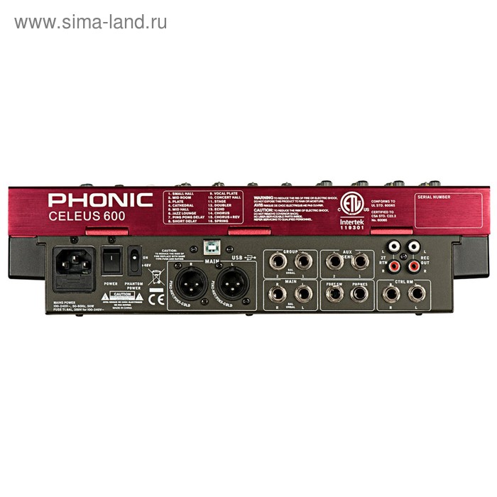 Микшер Phonic CELEUS 600 12-ти канальный, USB плеер/рекордер, USB аудиоинтерфейс - Фото 1