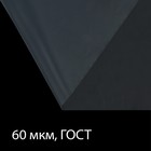 Плёнка полиэтиленовая 60 мкм, прозрачная, длина 10 м, ширина 3 м, рукав (1.5 м × 2), ГОСТ 10354-82 - Фото 1
