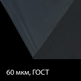 Плёнка полиэтиленовая, толщина 60 мкм, 10 × 3 м, рукав (1,5 м × 2), прозрачная, 1 сорт, ГОСТ 10354-82