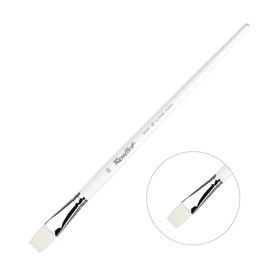 Кисть Синтетика, плоская, Roubloff серия 1B22W № 20, ручка длинная белая, белая обойма
