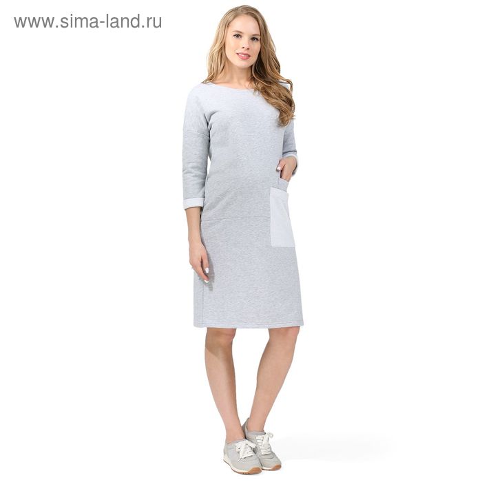 Платье "Капитолина" для беременных 100313 цвет серый меланж 282165, р-р 46 - Фото 1